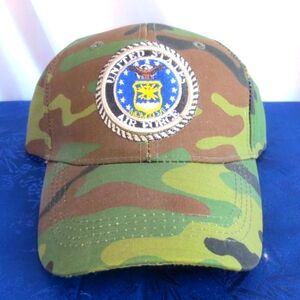 New U.S. Air Force Hat Embroidered Insignia Green Camouflage Ball Cap Size OS